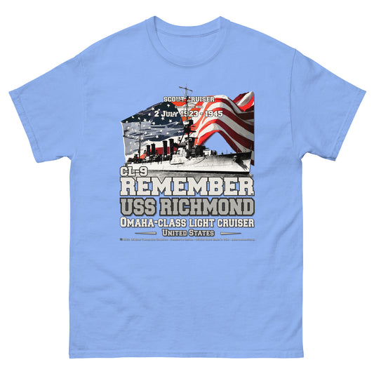 USS RICHMOND CL-9 Light Cruiser Veterans classic T-shirt, Comancha Military T-shirts,