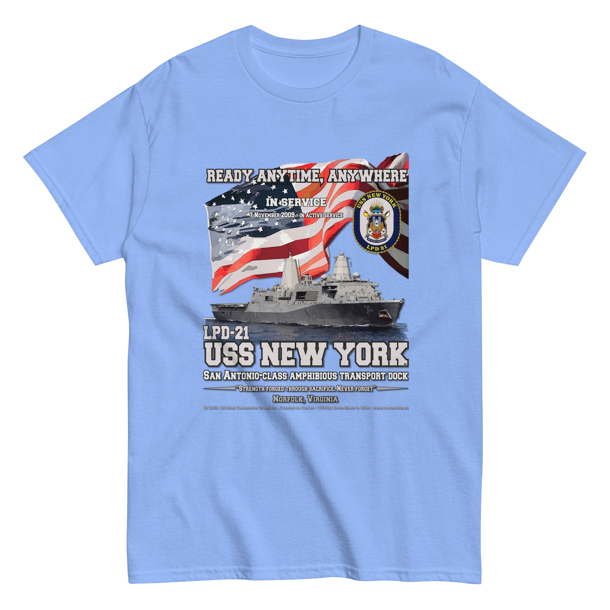 USS NEW YORK LPD-21, Amphibious Transport Dock Veterans Day T-shirt, Comancha,