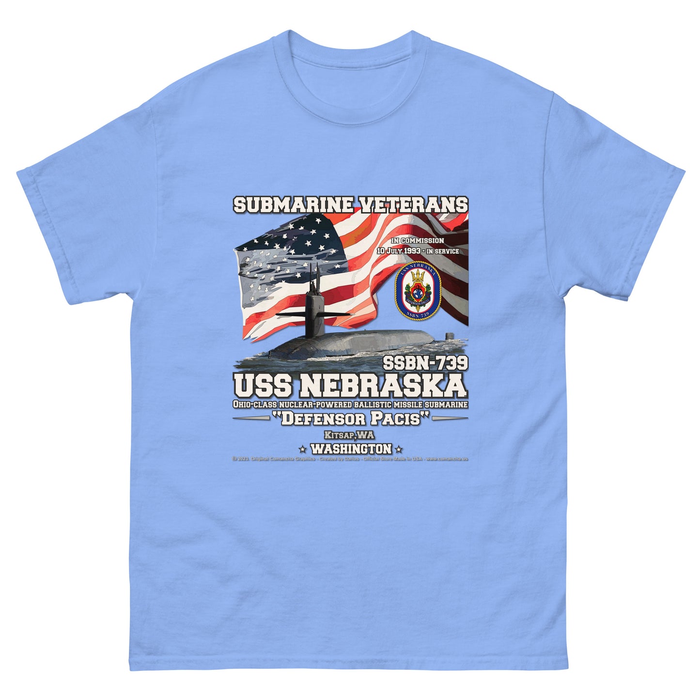 USS NEBRASKA SSBN-739 Submarine t-shirt