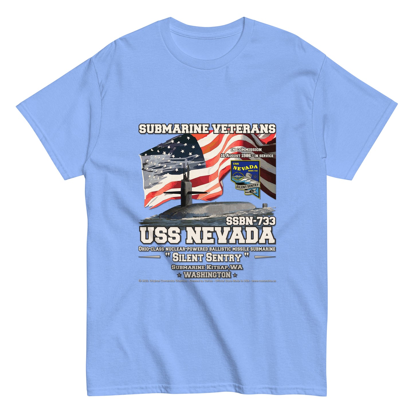 USS NEVADA SSN-733 Submarine Veterans t-shirt