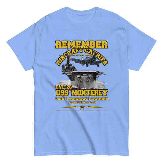 USS MONTEREY CVL-26 Aircraft Carrier Veterans T-Shirt, Comancha Veterans T-shirt,