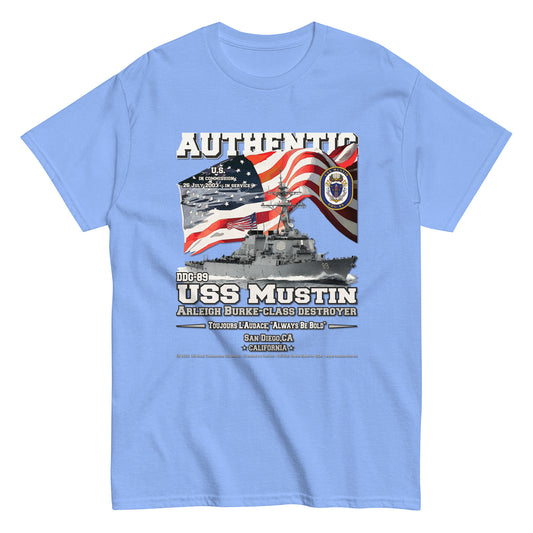 USS MUSTIN DDG-89 Destroyer Sailors Classic T-Shirt, Comancha Navy T-shirts,