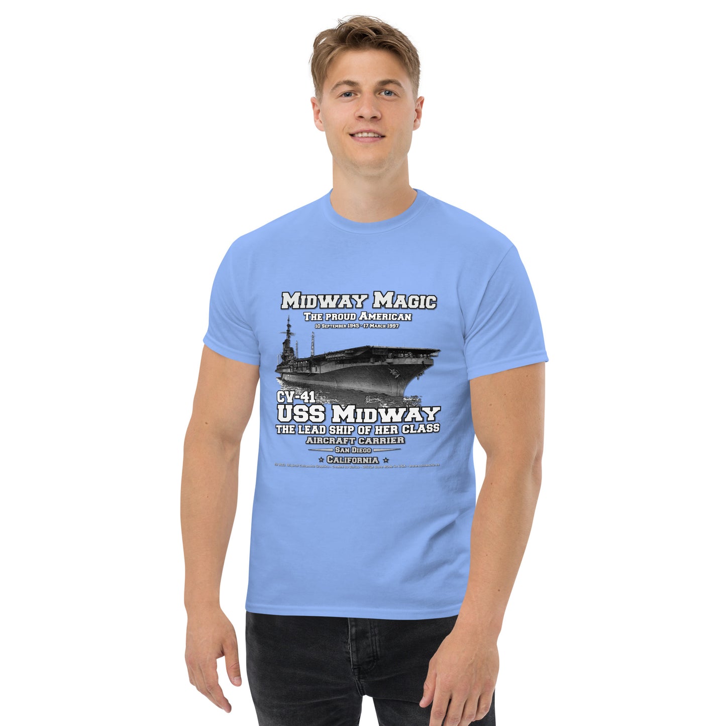 USS MIDWAY CV-41 Aircraft Carrier Veterans Classic T-shirt, Navy T-shirts Comancha,