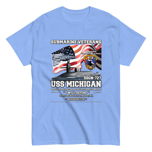 USS MICHIGAN SSGN-727 Submarine Sailors Classic T-shirt, Navy T-shirts Comancha,