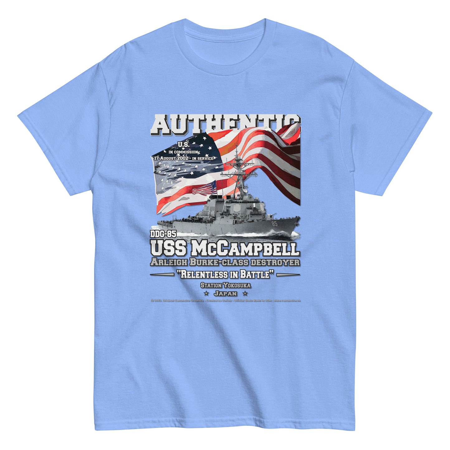 USS McCAMPBELL Destroyer Veterans Classic T-Shirt, Comancha Navy T-shirts,