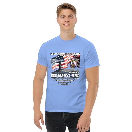 USS MARYLAND SSBN-738 Submarine Veterans Classic T-Shirts, USS MARYLAND SSBN-738 Veterans T-Shirts,