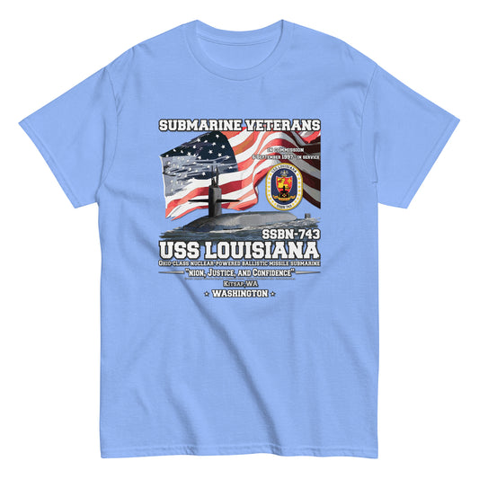 USS LOUISIANA SSBN-743 T-Shirt,  Submarine Sailors Classic T-Shirt, Comancha T-Shirts,