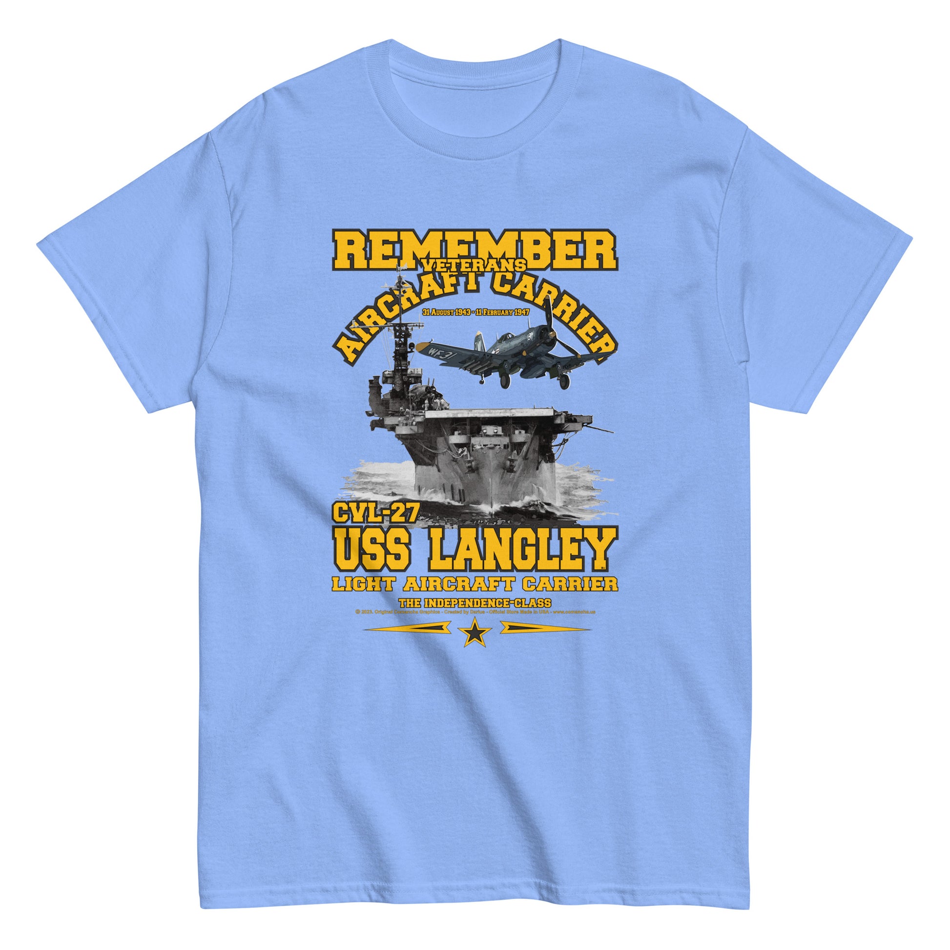 USS LANGLEY CVL-27 Aircraft Carrier Veterans T-Shirt, Comancha T-Shirt,