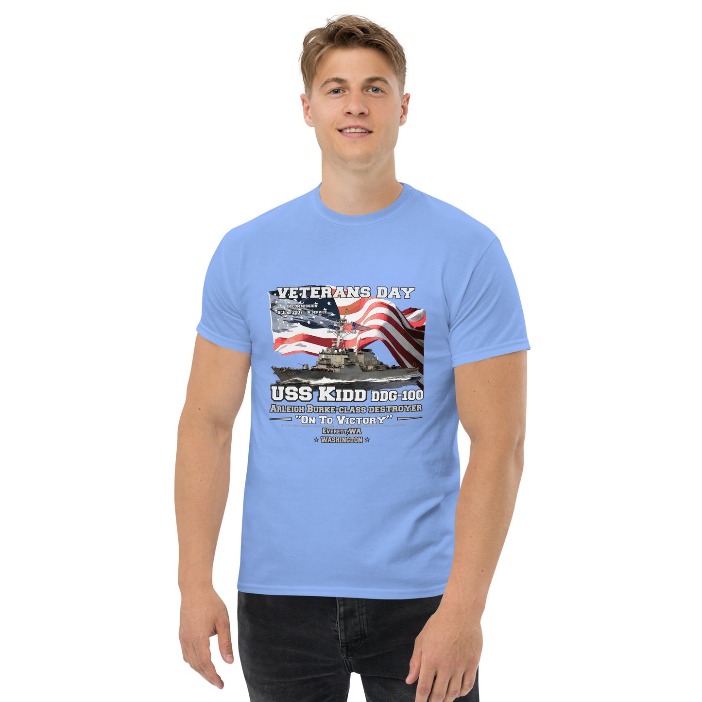 USS KIDD DDG-100 Destroyer Veterans T-Shirt, Comancha Store,