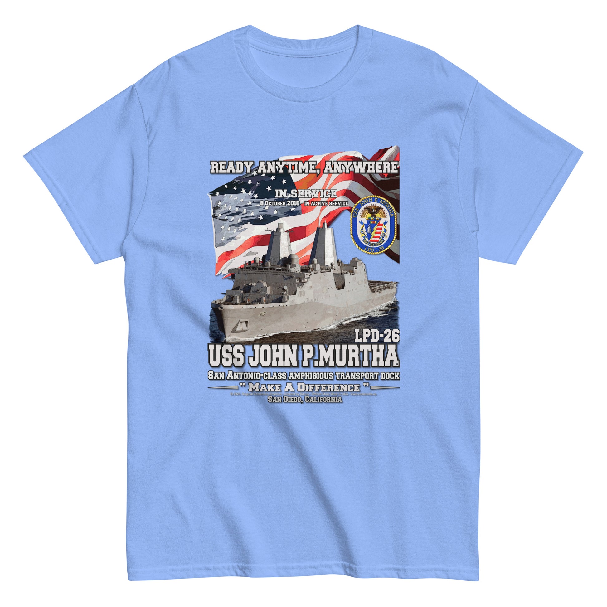 USS JOHN MURTHA LPD-26 tee, Amphibious Transport Dock T-Shirt, Comancha US Military T-shirt, USS JOHN MURTHA LPD-26 Amphibious Transport Dock T-Shirt, US NAvy T-shirts,