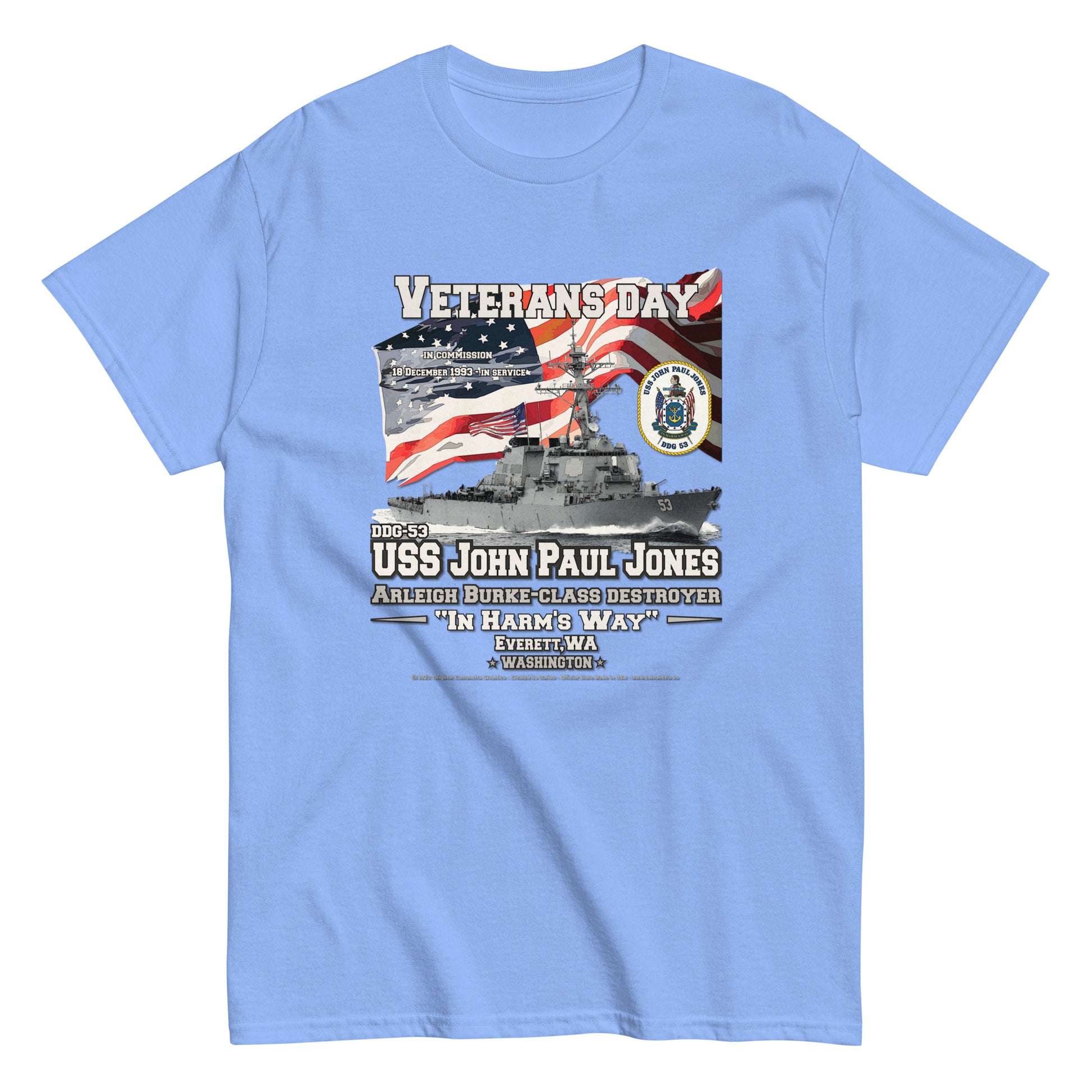 USS JOHN PAUL JONES tee, DDG-53 Destroyer Veterans T-Shirt, Comancha T-Shirts, USS JOHN PAUL JONES,Destroyer Veterans T-Shirt, US NAVY T-shirts,