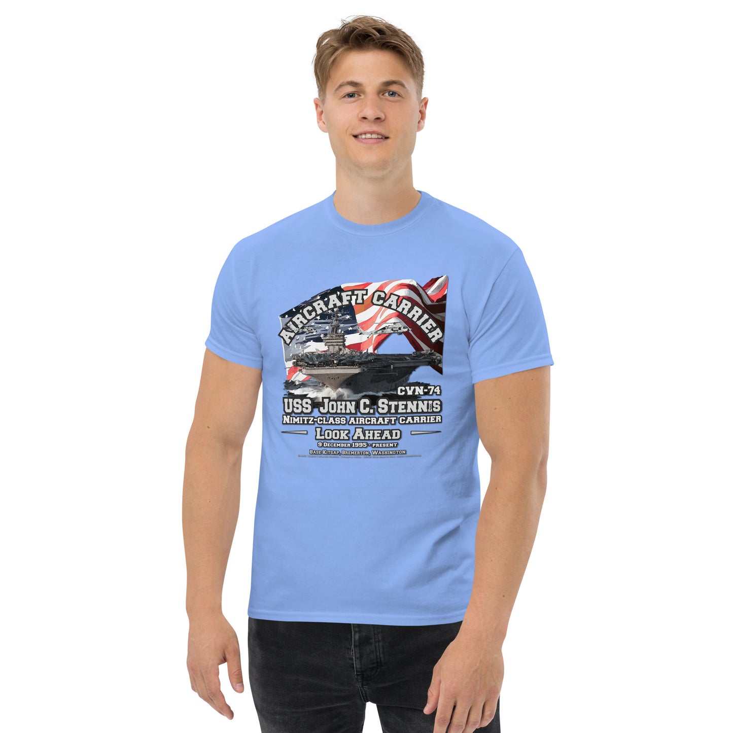 USS JOHN STENNIS CVN-74 Aircraft Carrier Veterans T-Shirt