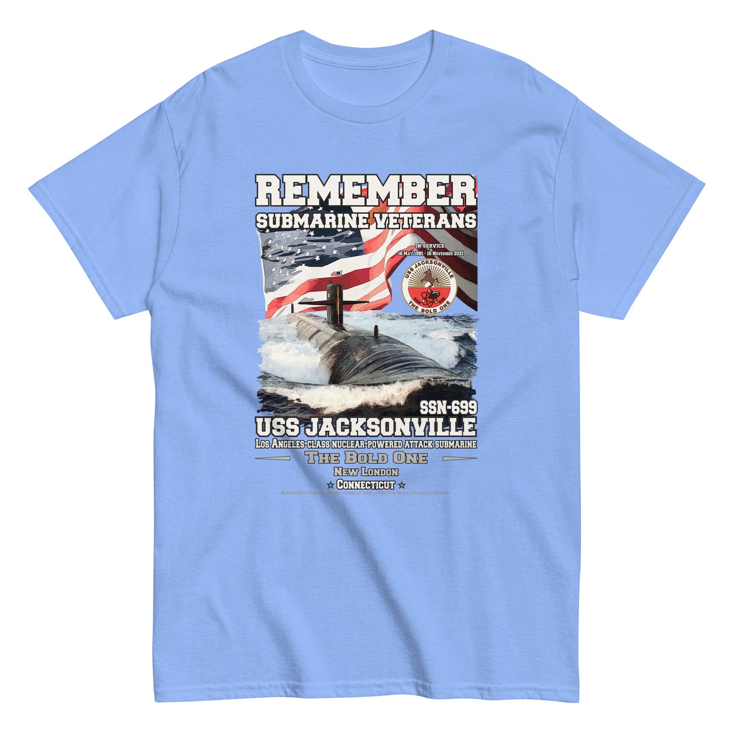 USS JACKSONVILLE SSN-699 t-shirt, US navy Submarine t-shirt, US submarine veterans T-shirt, Submarine Veterans Classic T-Shirt, Comancha Original T-Shirt, USS JACKSONVILLE SSN-699 Submarine Veterans Classic T-Shirt, Comancha Store T-Shirt,