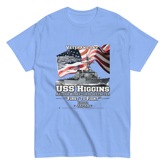 USS HIGGINS DDG-76 Destroyer T-shirt, US NAVY T-Shirt, US navy Veterans T-shirt,Veterans Classic T-Shirt, Comancha US Ships T-shirts, USS HIGGINS DDG-76 Destroyer Veterans tee,