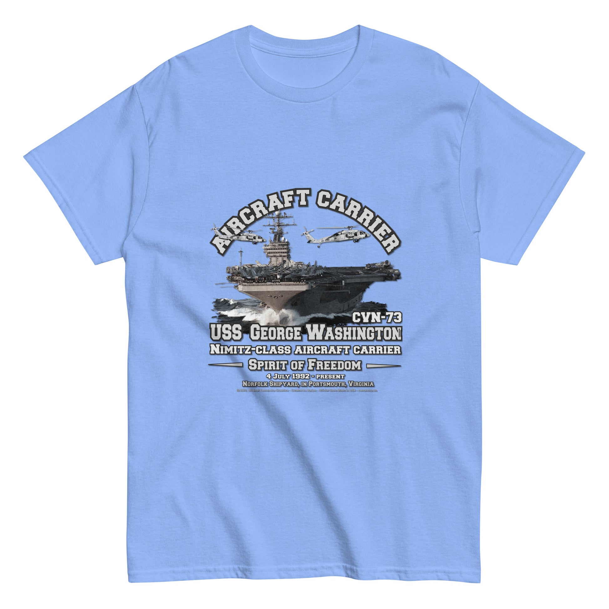 USS GEORGE WASHINGTON tee, USS GEORGE WASHINGTON veterans tee,USS GEORGE WASHINGTON CVN-73 Aircraft Carrier Veterans Classic Tee, USS George Washington Veterans, comancha store,