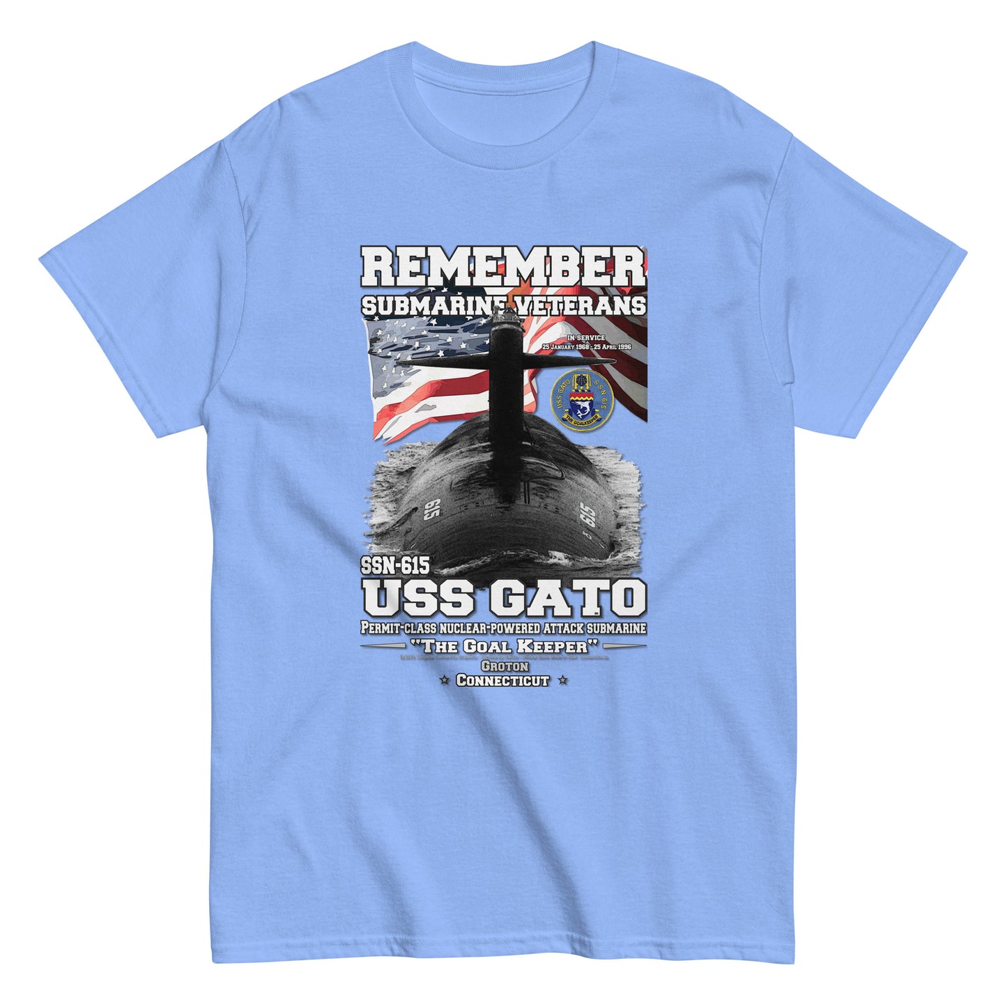 USS GATO tee, USS GATO veterans tee,USS GATO SSN-615 Submarine Veterans Classic Tee, Comancha Tees Store,