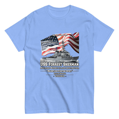 USS FOREST SHERMAN tee, USS FOREST SHERMAN veterans tee,USS FOREST SHERMAN DDG-98 Destroyer Veterans Classic Tee, Comancha Store,