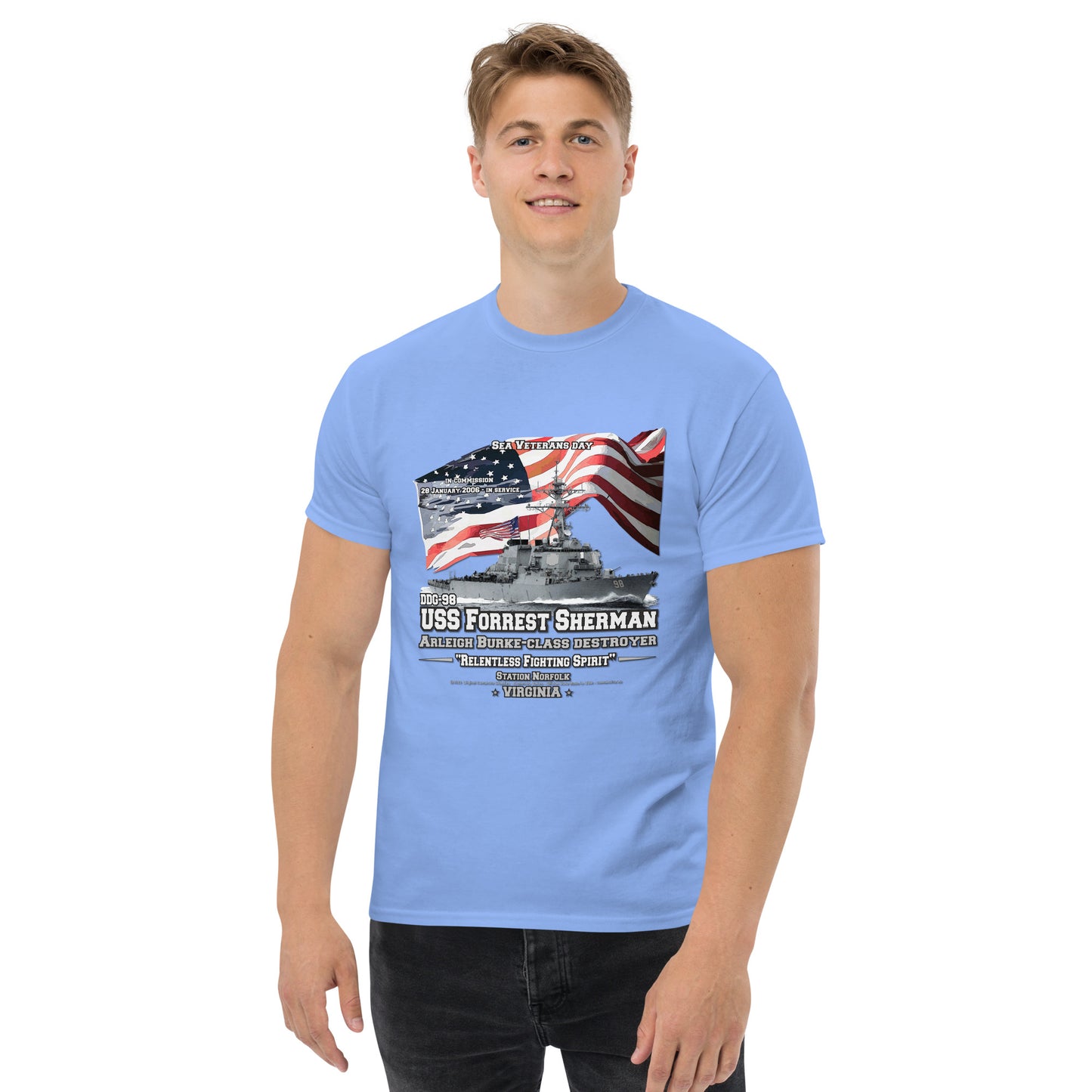 USS FOREST SHERMAN DDG-98 Destroyer T-shirt