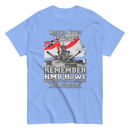 HMS HOWE t-shirt, HMS HOWE battleship t-shirt, HMS HOWE Royal Navy Battleship T-Shirt, HMS HOWE Royal Navy T-Shirt, Comancha Shop Online,