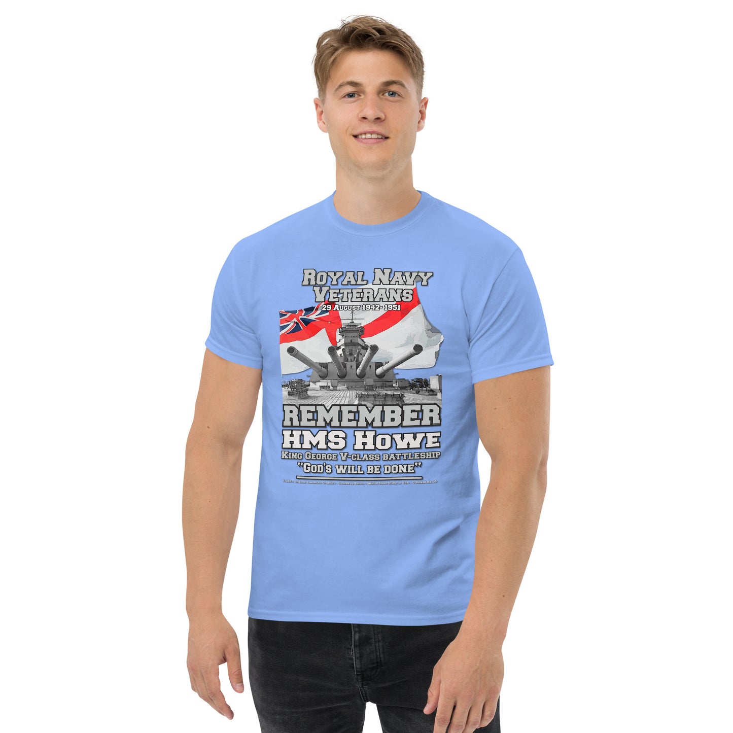 HMS HOWE t-shirt, HMS HOWE battleship t-shirt, HMS HOWE Royal Navy Battleship T-Shirt, HMS HOWE Royal Navy T-Shirt, Comancha Shop Online,