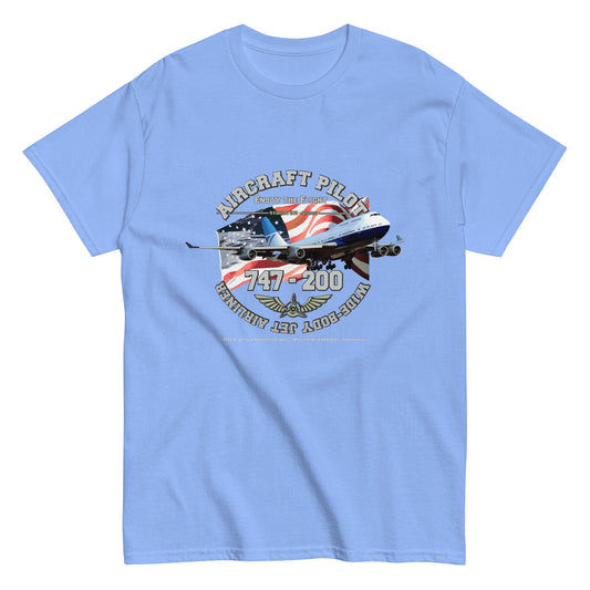 747 - 200 Aircraft Pilot T-shirt ,747 AIRLINER TEE,747 t-shirt,comancha,