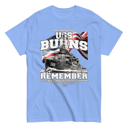 USS Burns DD-588 destroyer shipmates t-shirt