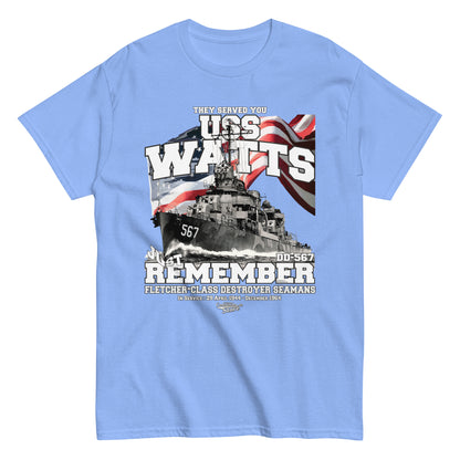 USS Watts DD-567 destroyer t-shirt