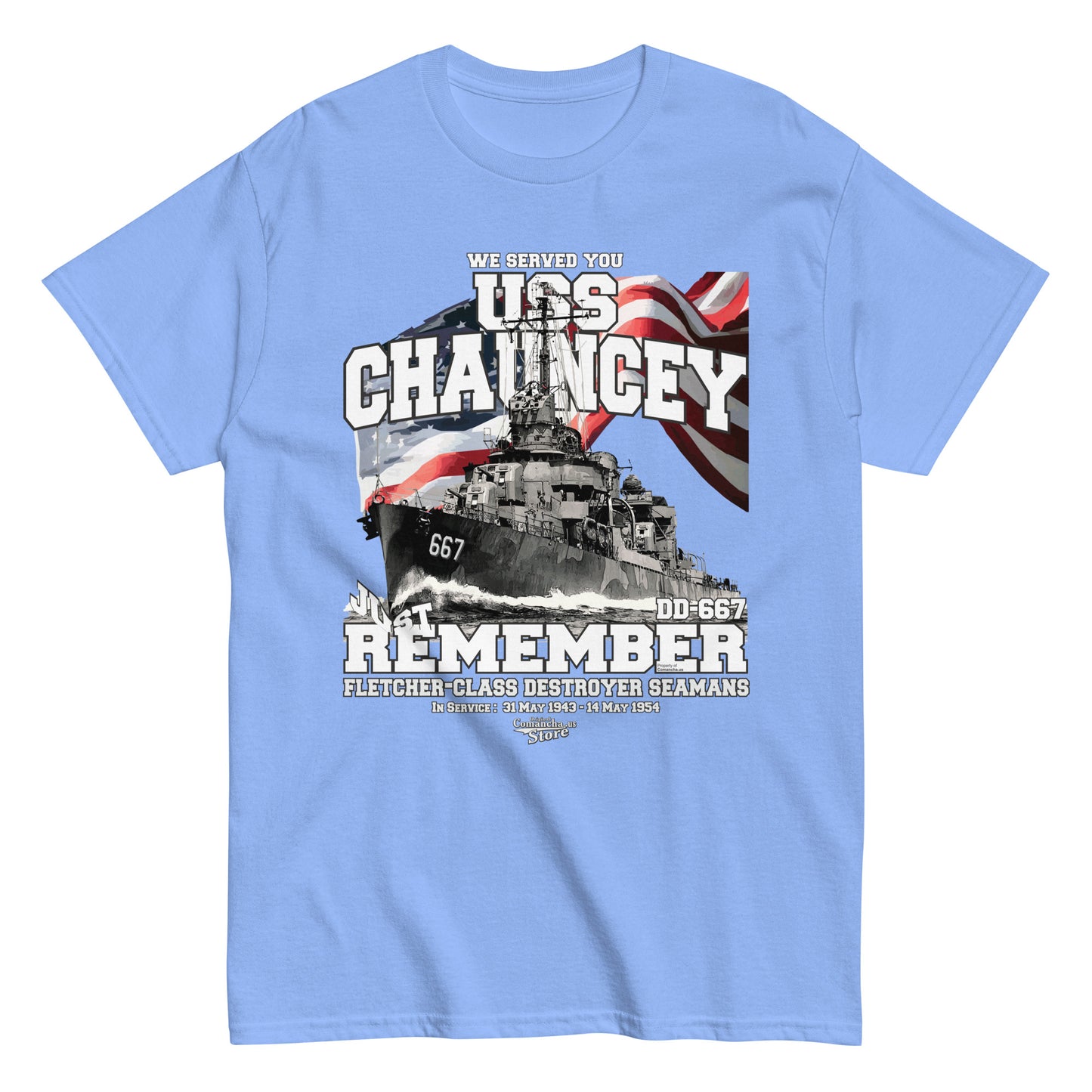 USS Chauncey DD-667 destroyer t-shirt