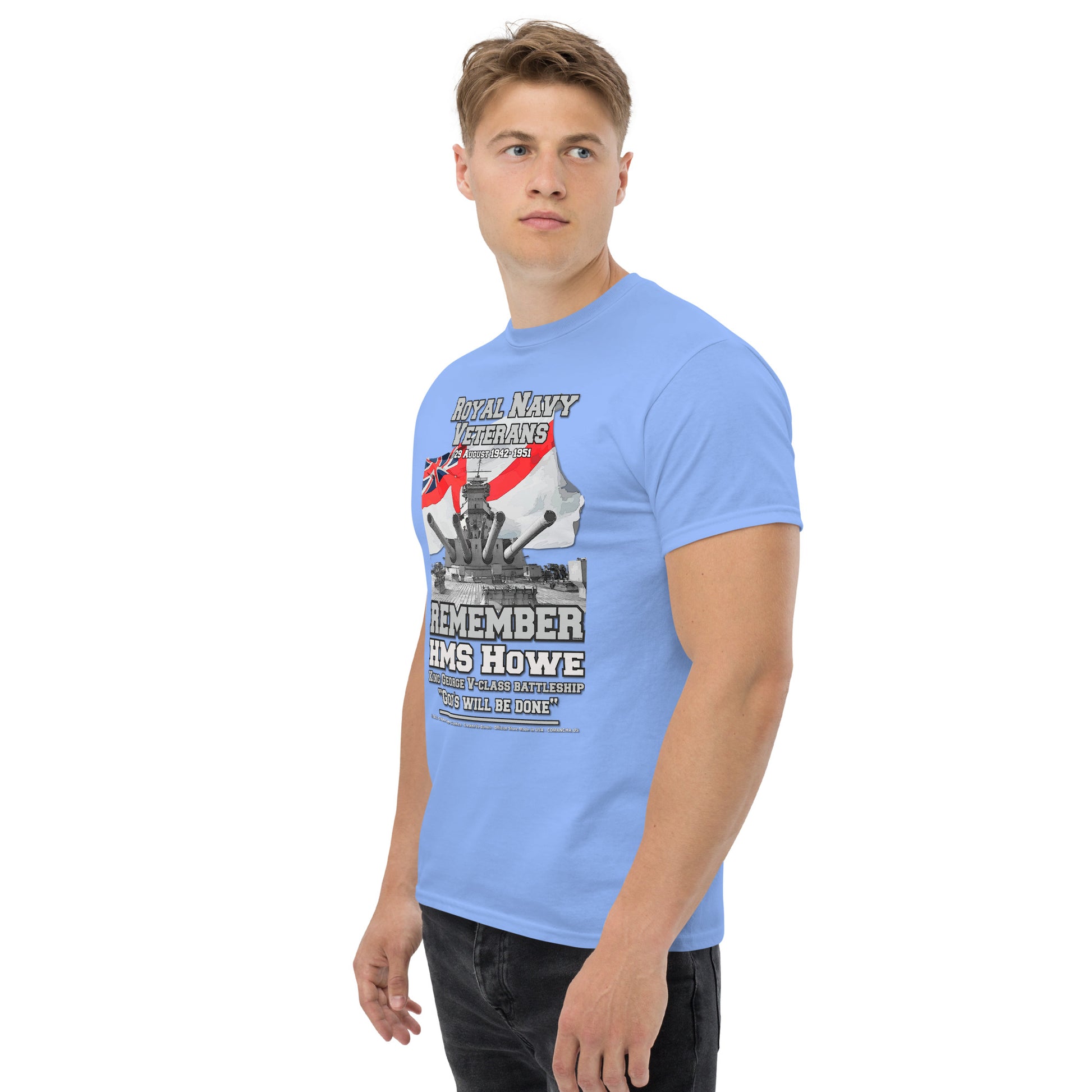 HMS HOWE t-shirt, HMS HOWE battleship t-shirt, HMS HOWE Royal Navy Battleship T-Shirt, HMS HOWE Royal Navy T-Shirt, Comancha Shop Online,