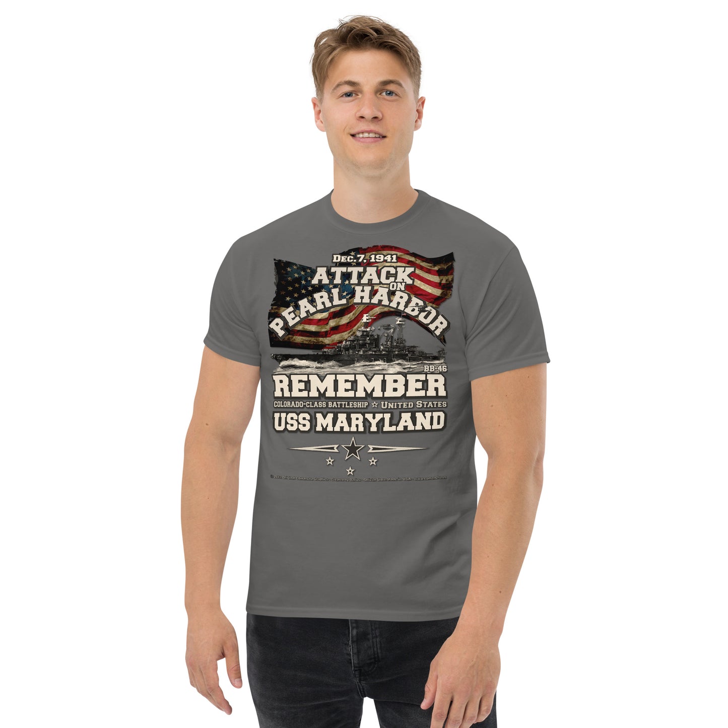 USS MARYLAND BB-46 Battleship t-shirt