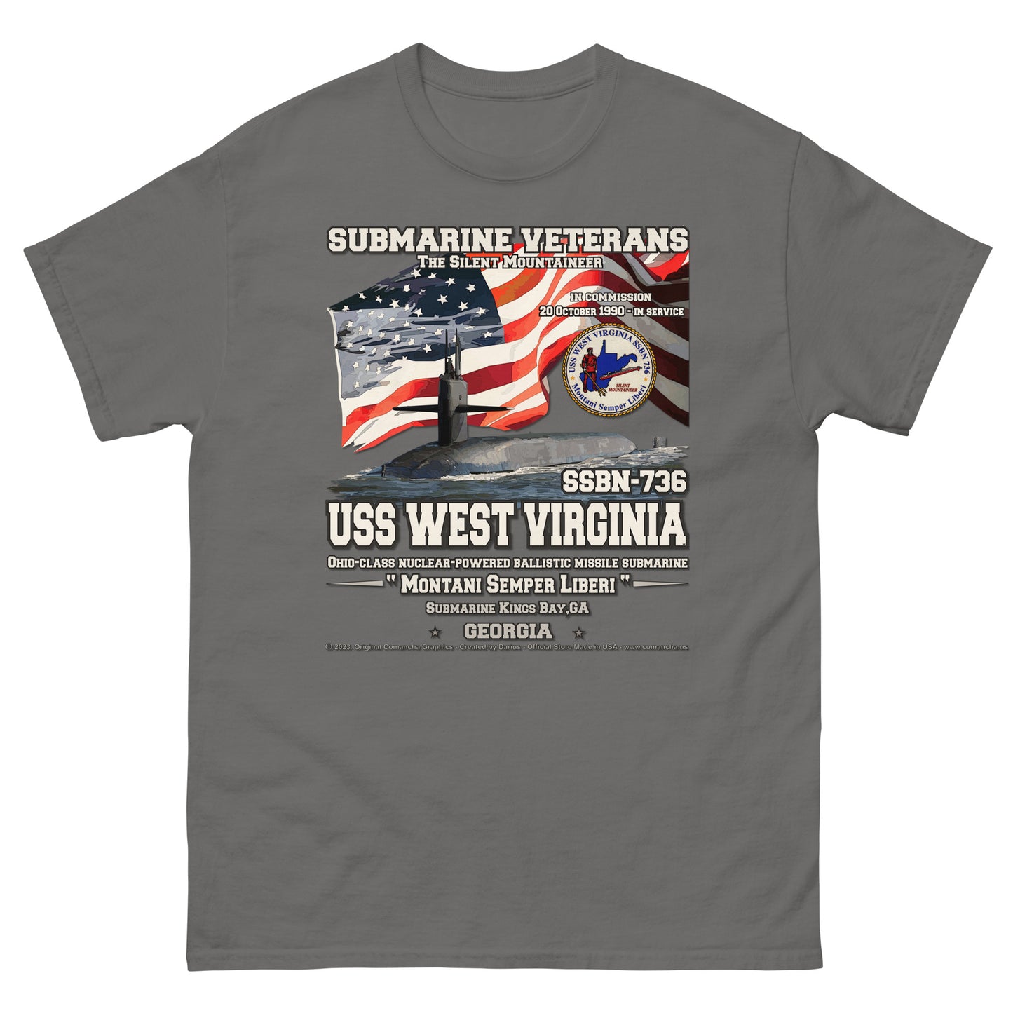 USS West Virginia SSBN-736 Submarine t-shirt