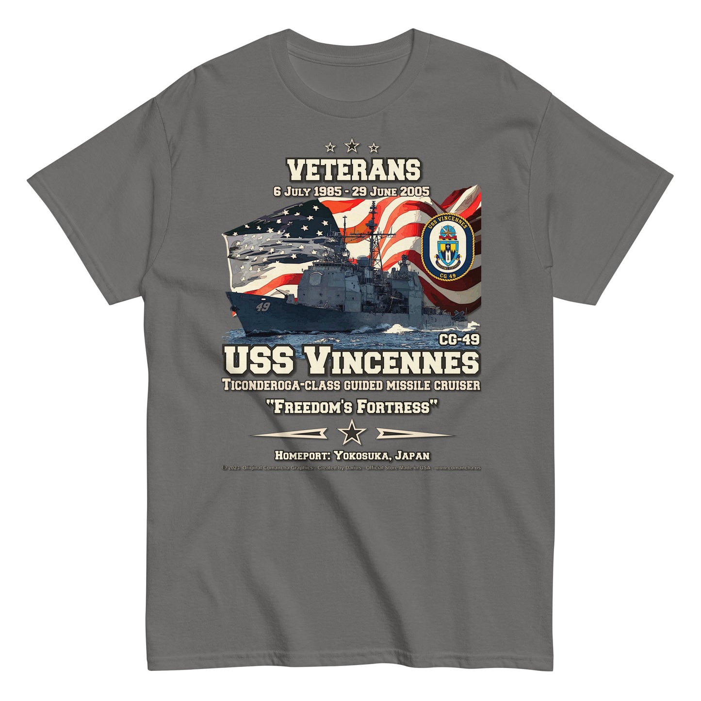 USS VINCENNES CG-49 Missile Cruiser T-shirt