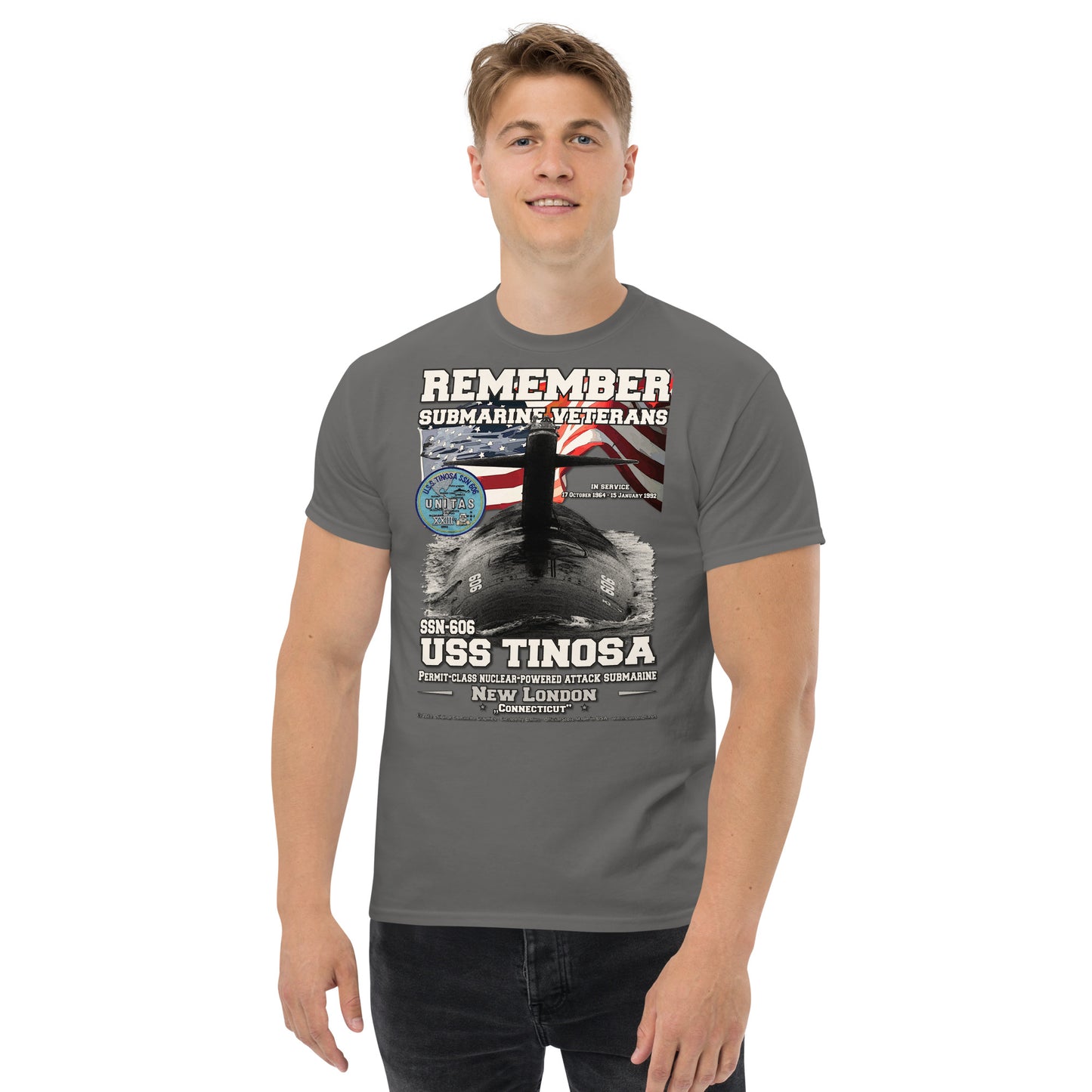 USS TINOSA SSN-606 Attack Submarine t-shirt