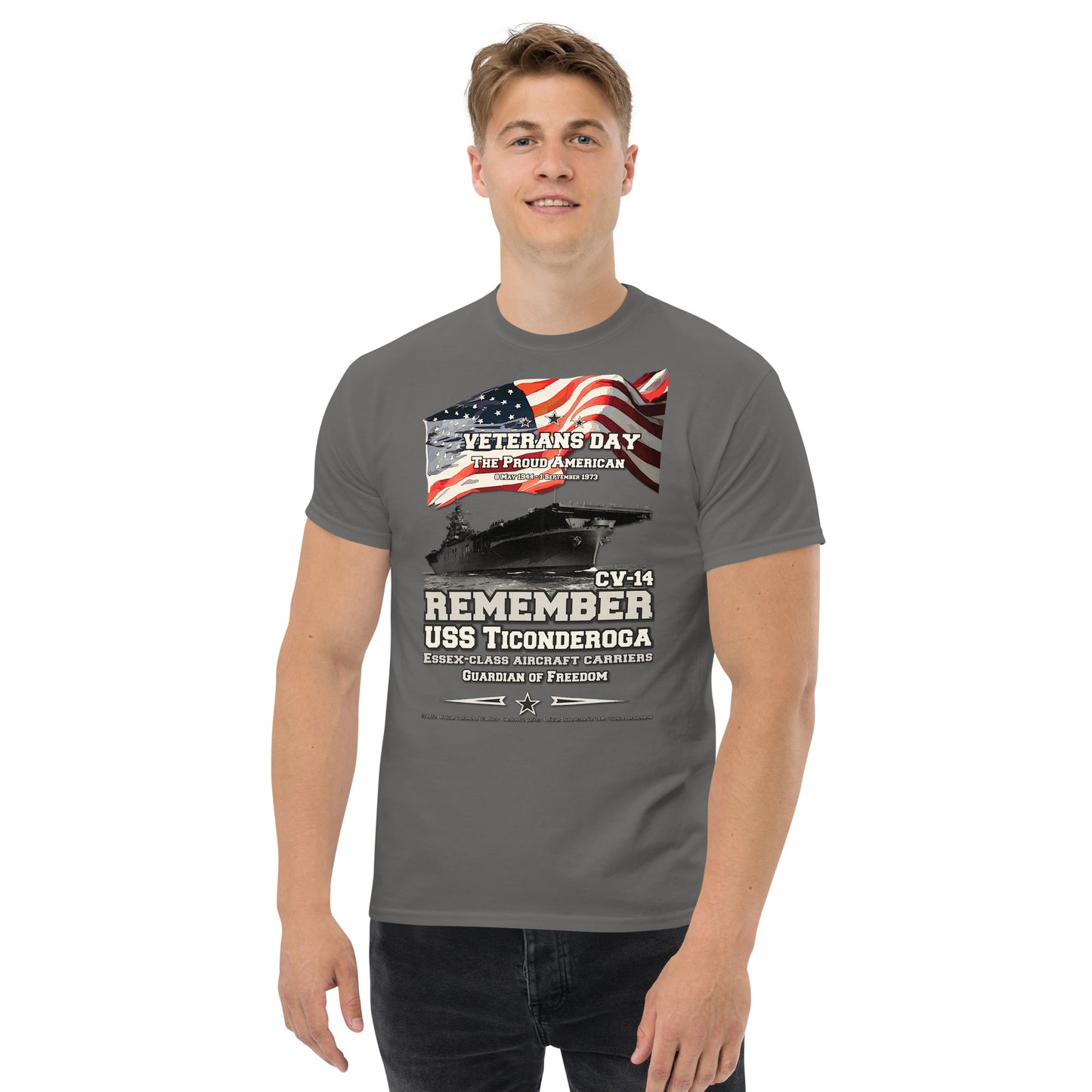 USS TICONDEROGA CV-14 Aircraft Carrier t-shirt