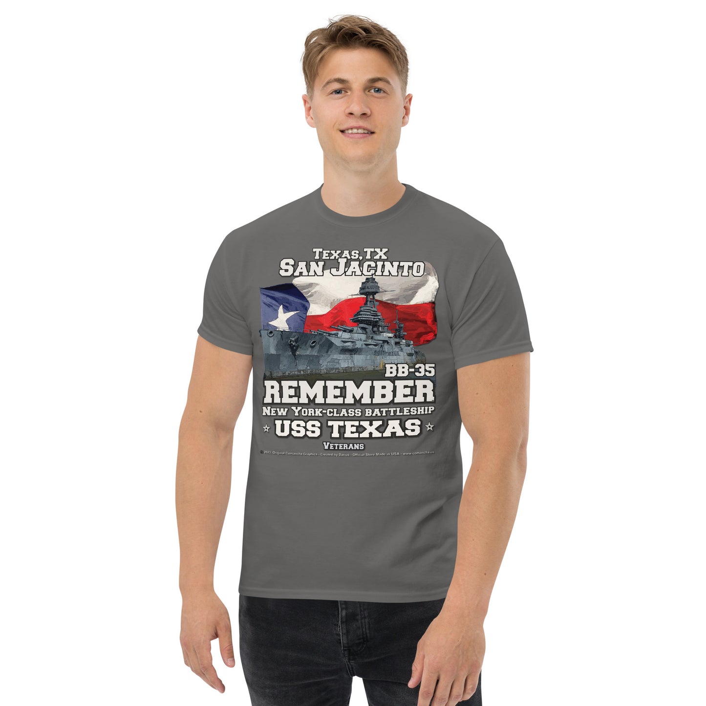 USS TEXAS BB-35 Battleship Veterans Tee, Comancha T-shirts,