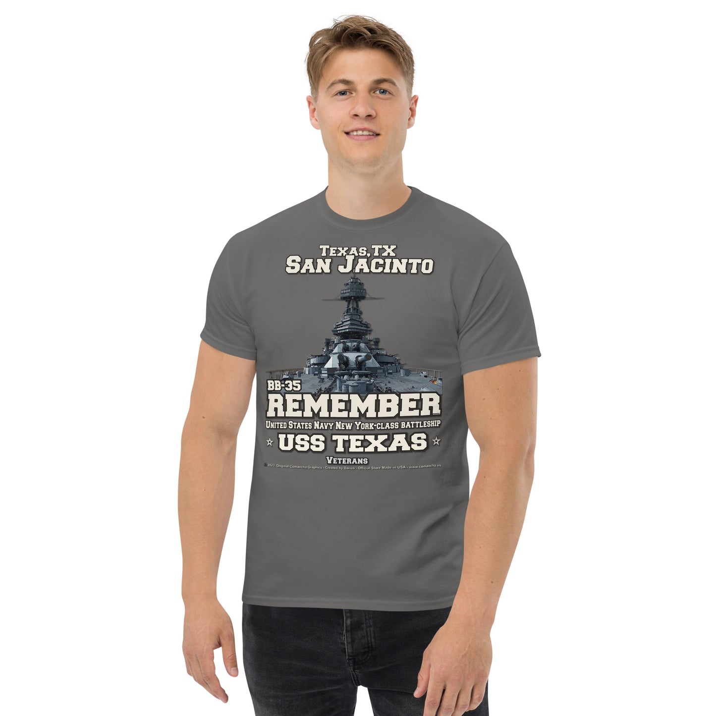 Remember USS TEXAS BB-35 Battleship Veterans t-shirt