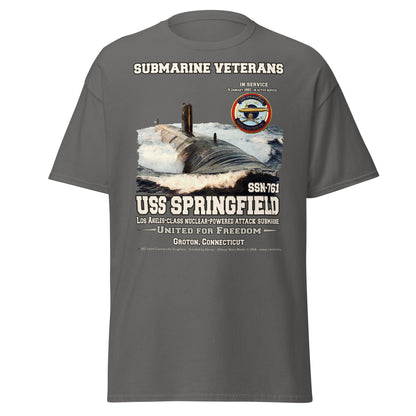 USS SPRINGFIELD SSN-761 Submarine Veterans tee, Comancha Navy T-shirts,