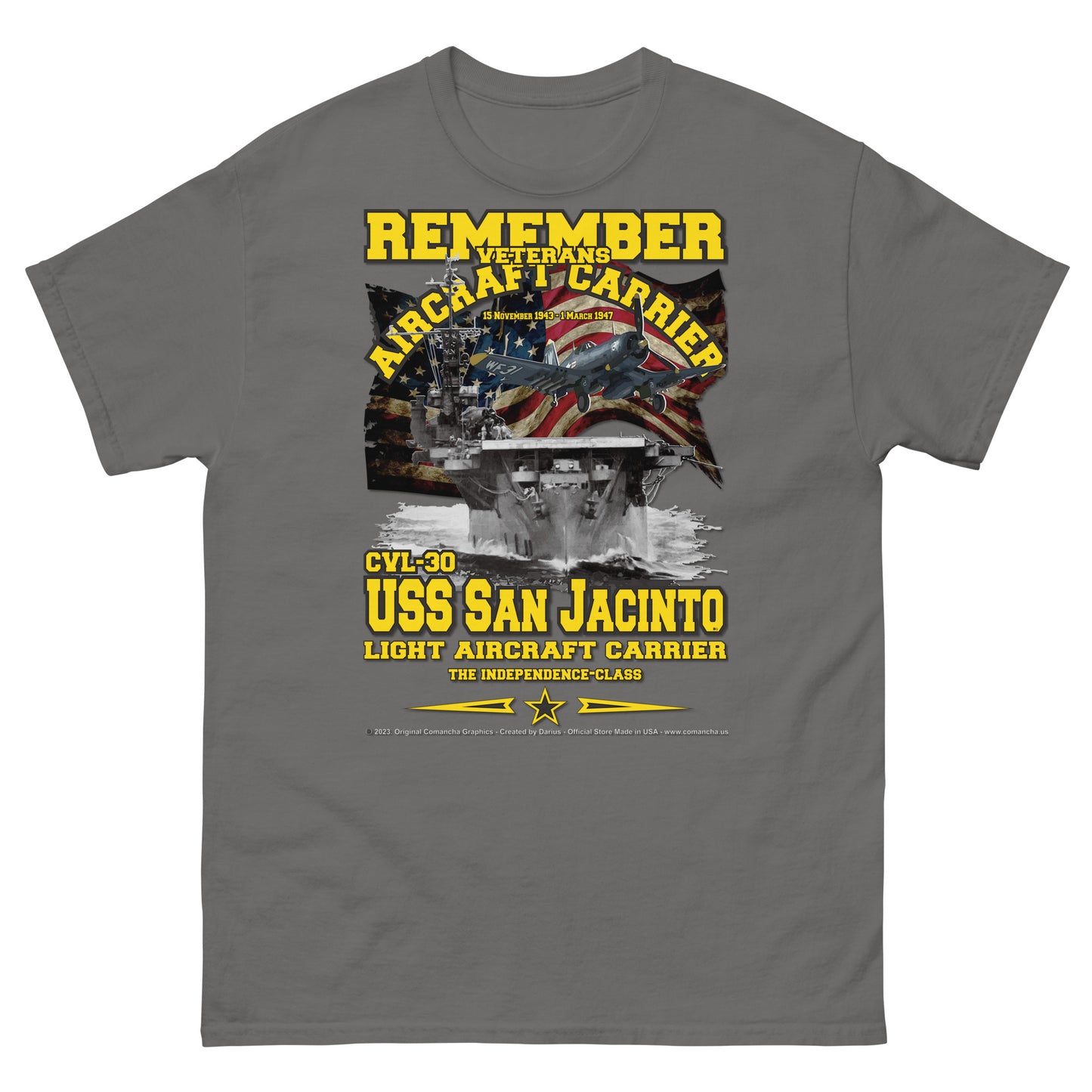 USS SAN JACINTO CVL-30 Aircraft Carrier t-shirt