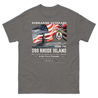 USS RHODE ISLAND SSBN-740 Submarine Veterans classic T-shirt, Comancha Military T-Shirts,