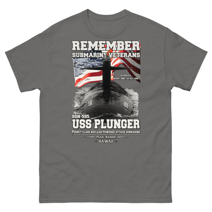 USS PLUNGER SSN-595 Submarine Veterans Classic T-Shirt, Comancha Navy T-shirts,