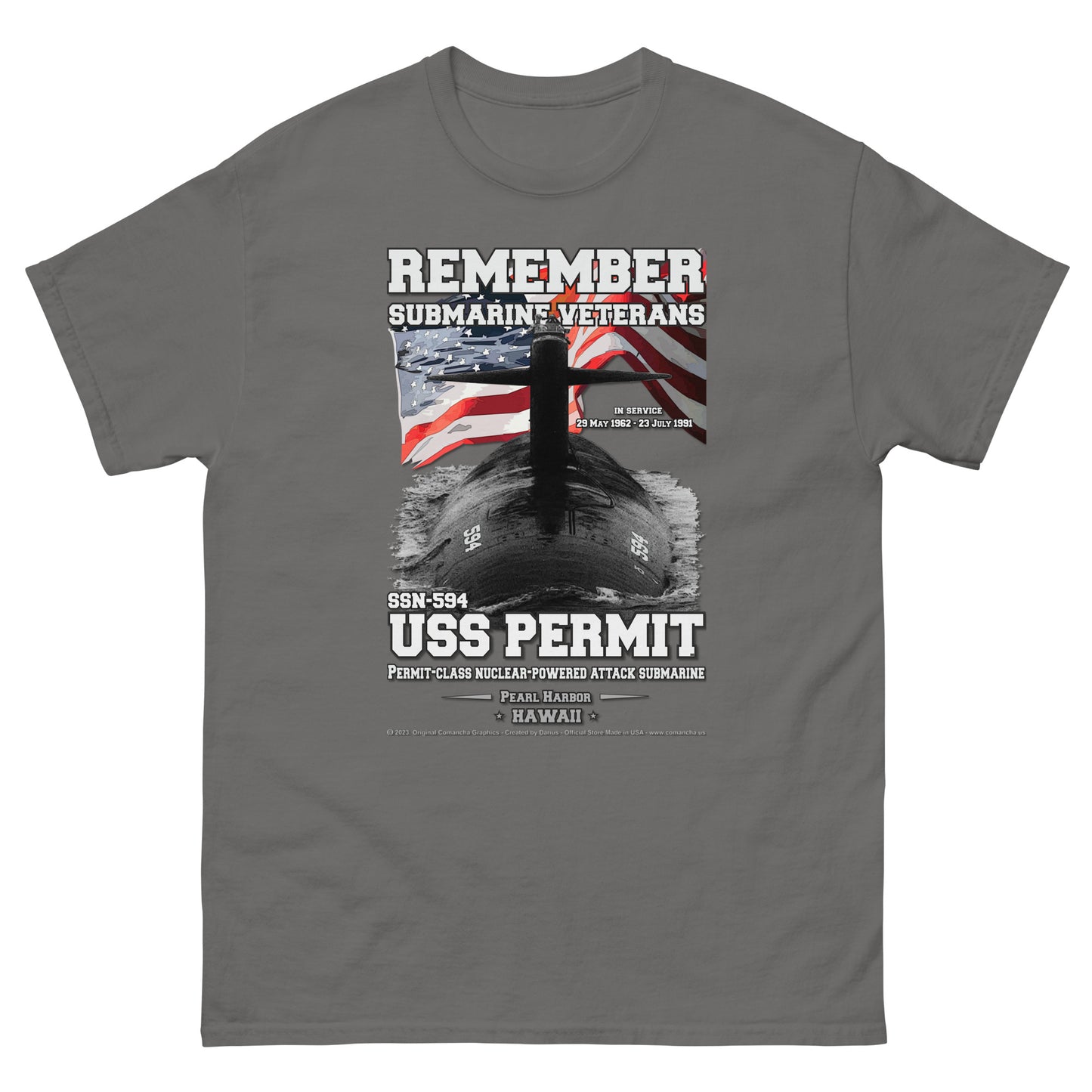 USS PERMIT SSN-594 Submarine T-Shirt