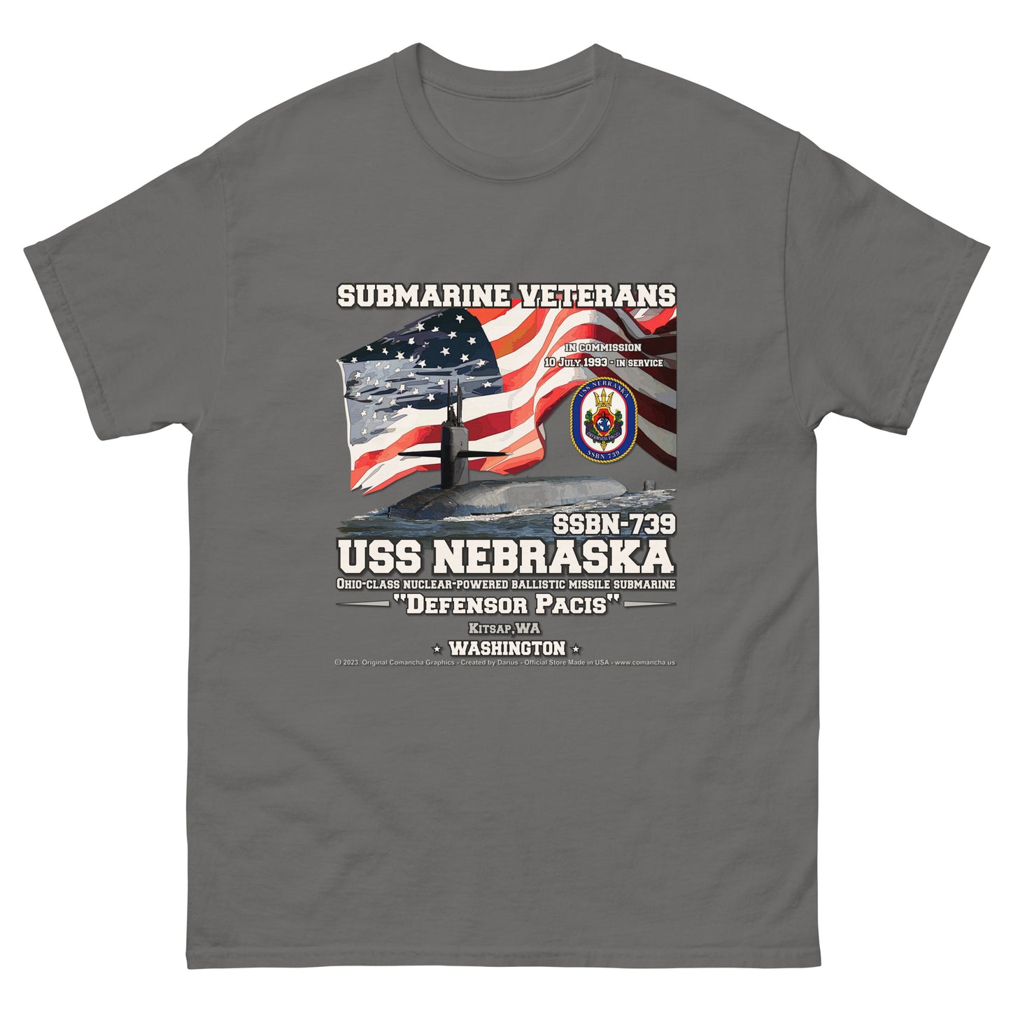 USS NEBRASKA SSBN-739 Submarine t-shirt