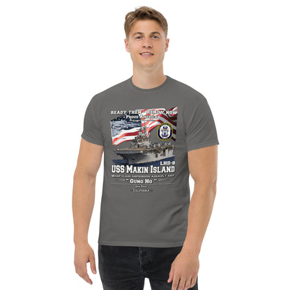 USS MAKIN ISLAND LHD-8 Amphibious Assault Ship Veterans Classic T-Shirts, Wasp-Class Ship Navy Veterans T-shirt,