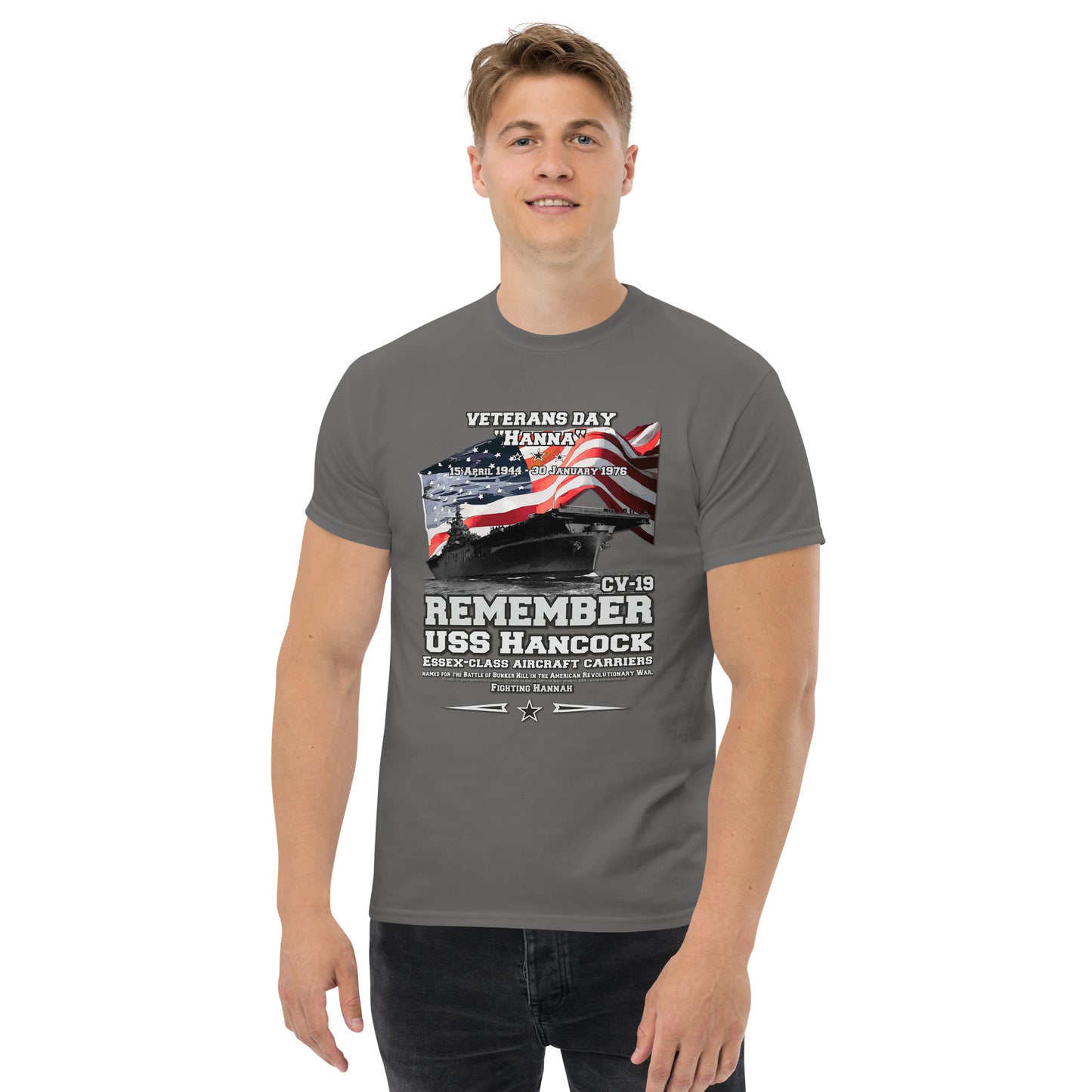 USS HANCOCK CVN-19 Aircraft Carrier T-shirt