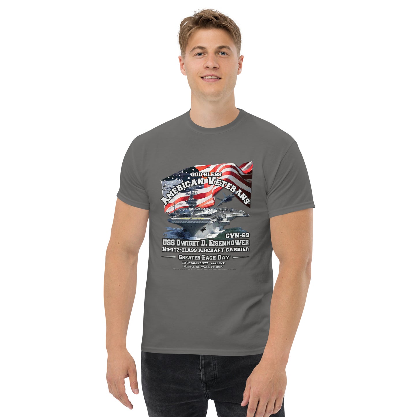 USS DWIGHT EISENHOWER CVN-69 Aircraft Carrier Veterans Classic Tee