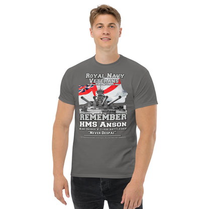 HMS ANSON tee, HMS ANSON Navy T-shirt, HMS ANSON Battleship,HMS ANSON Battleship Royal Navy T-shirt, HMS ANSON T-shirt, Comancha T-shirt,