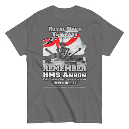 HMS ANSON tee, HMS ANSON Navy T-shirt, HMS ANSON Battleship,HMS ANSON Battleship Royal Navy T-shirt, HMS ANSON T-shirt, Comancha T-shirt,