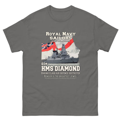 HMS Diamond veterans tee, HMS Diamond t-shirt,HMS Diamond D34 t-shirt,Destroyer T-shirt,