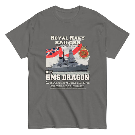 HMS Dragon t-shirt,HMS Dragon D35 t-shirt,Destroyer T-shirt, Comancha Graphics,