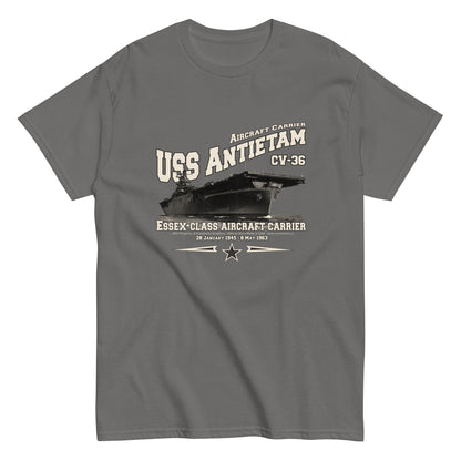 USS ANTIETAM t-shirt, USS ANTIETAM CV-36 t-shirt, aircraft carrier veterans, Original Comancha Graphics,